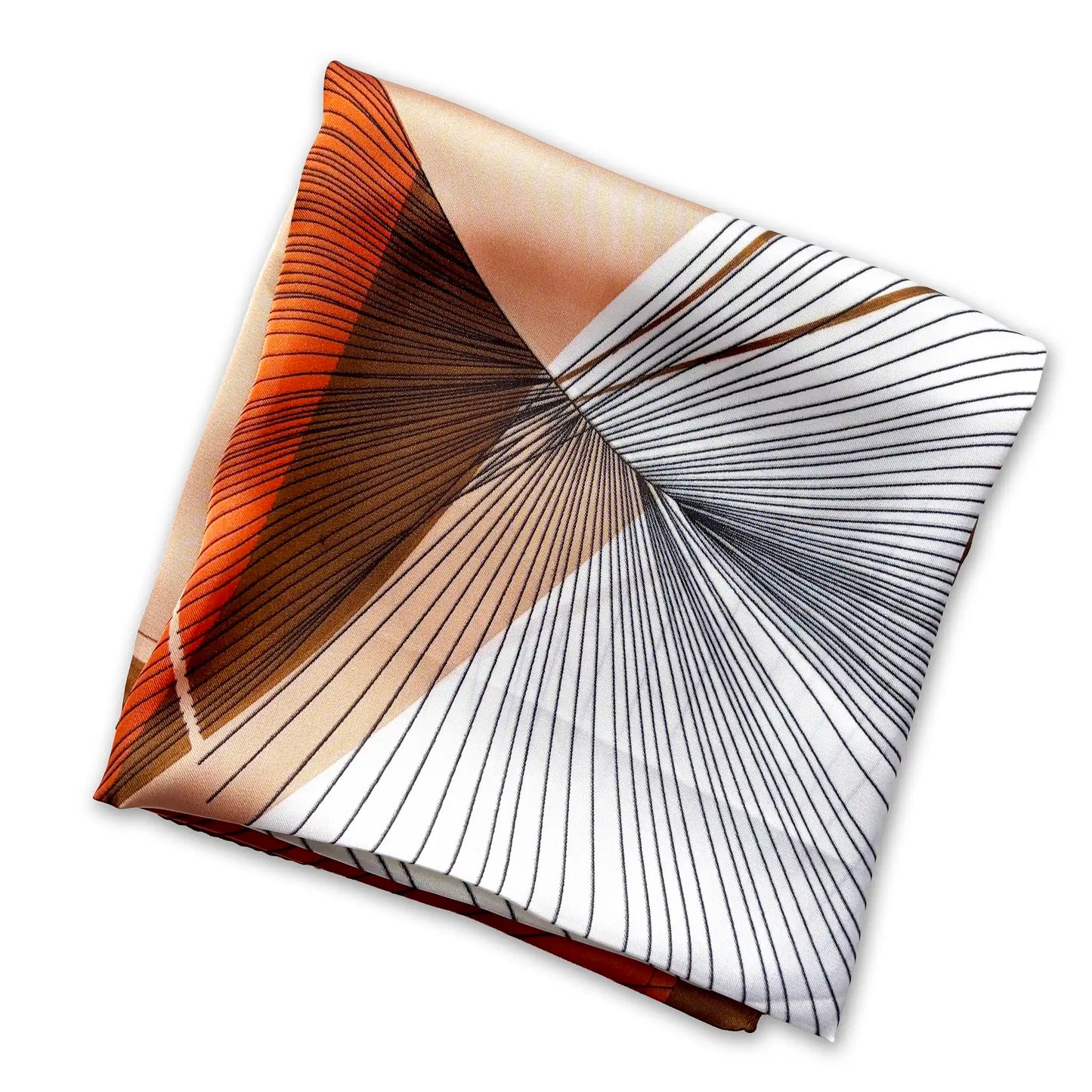 scarf in terracota tones on a white background