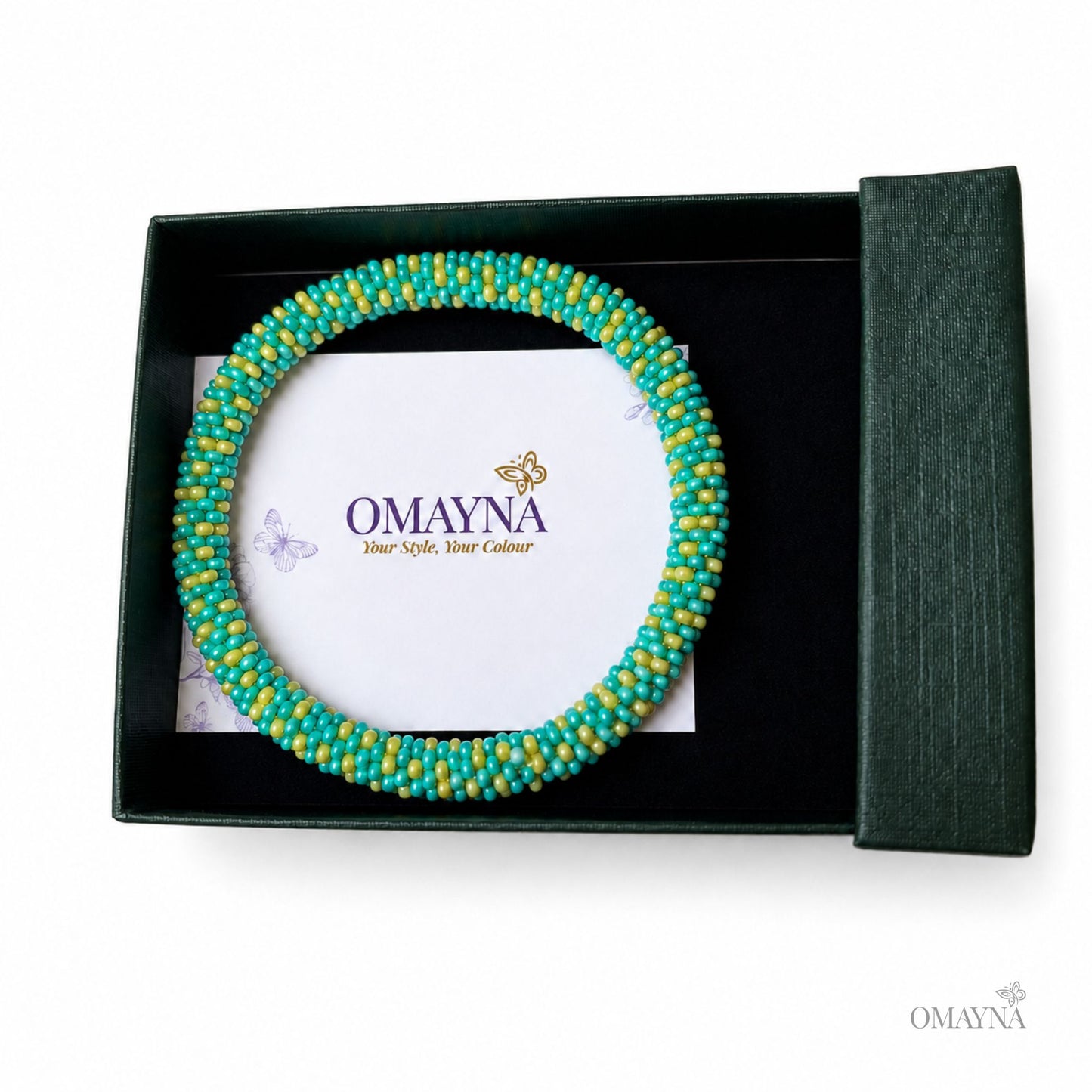 Mira - Handmade Beaded Bracelet | Green & Yellow