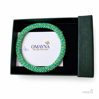 Mira - Handmade Beaded Bracelet | Green & Yellow