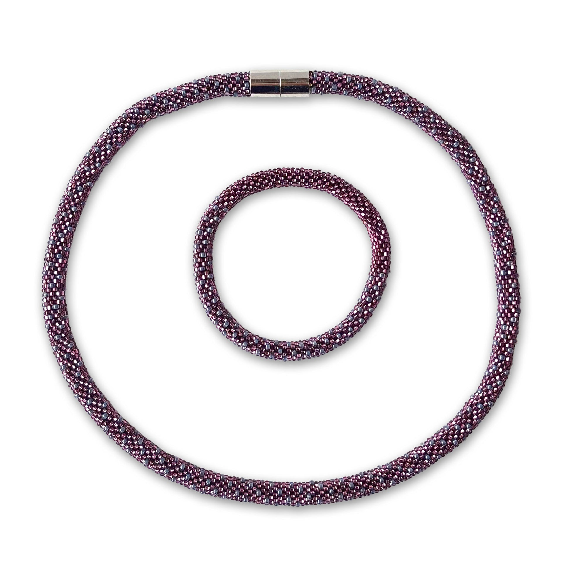 Omayna Jewellery set Eva in light amethyst and crystal grey