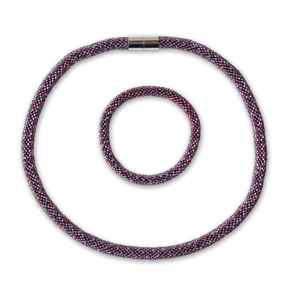 Omayna Jewellery set Eva in light amethyst and crystal grey