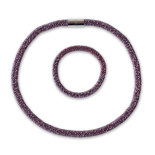 Omayna Jewellery set Eva in light amethyst and crystal grey