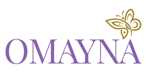 Omayna logo - butterfly and text