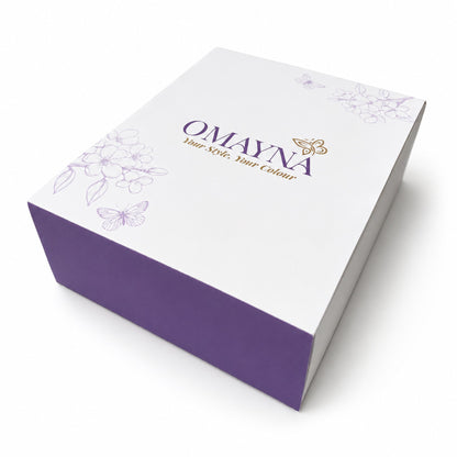 White box with purple accents and 'Omayna' branding on a white background