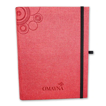 Notebook in red, part of the notebook set in crimson
