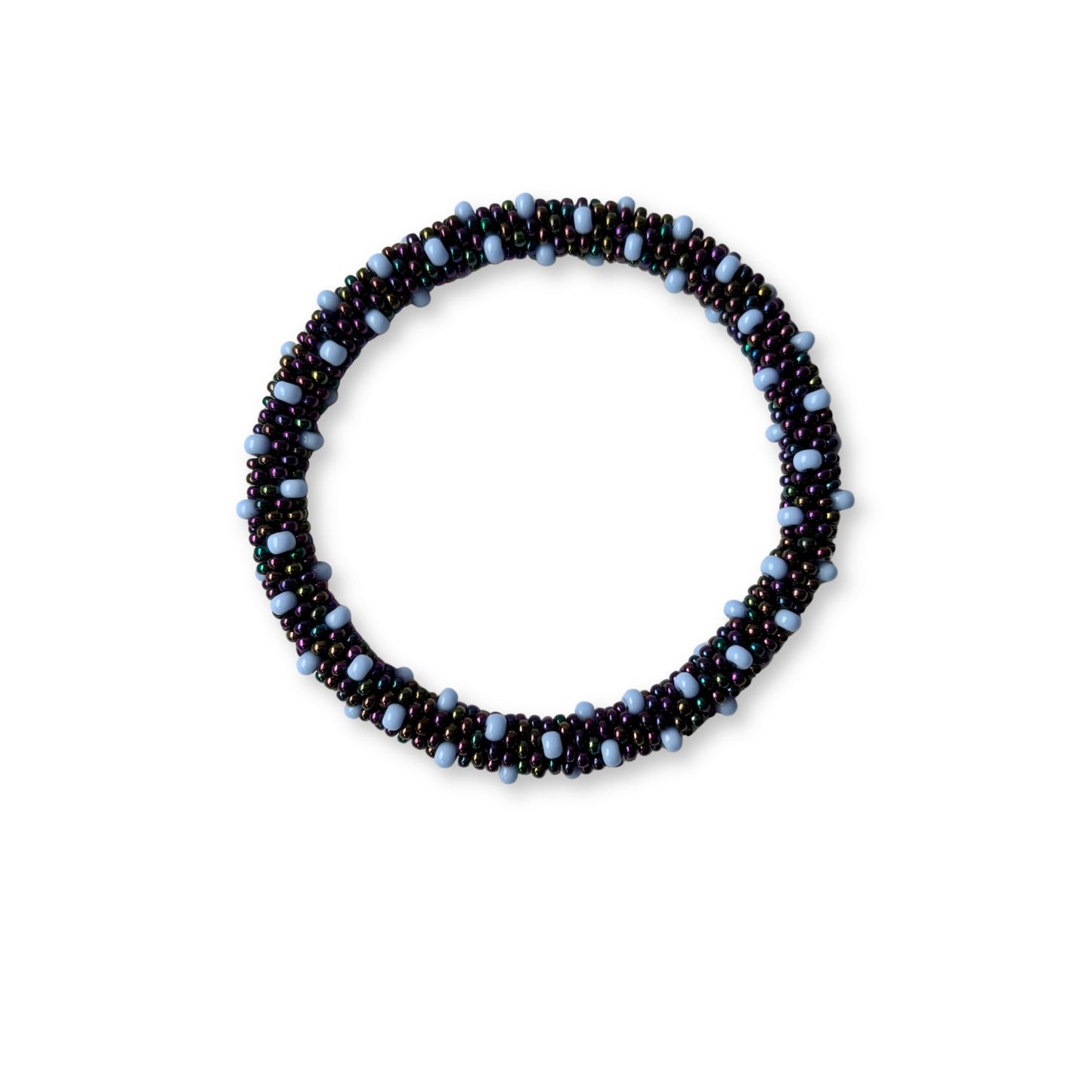Vera handmade beaded bracelet in blue tones